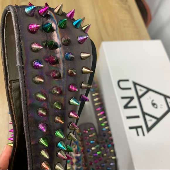 UNIF Hellraiser Rainbow Studded Shoes - Size 11 Women’s - Picture 3 of 10